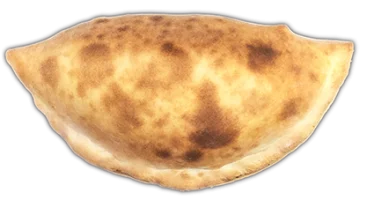 Gevulde pizza met kaas, kipfilet, ui en paprika