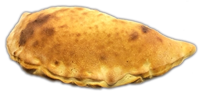 Gevulde pizza met kaas, donervlees, uien, paprika en champignons